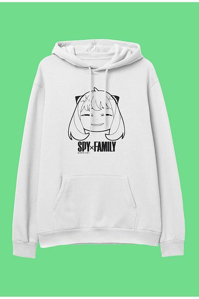 FULL TOLERANCE Oversize Spy X Family Anya Forger (heh Heh) Φούτερ με κουκούλα με σχέδιο Anime