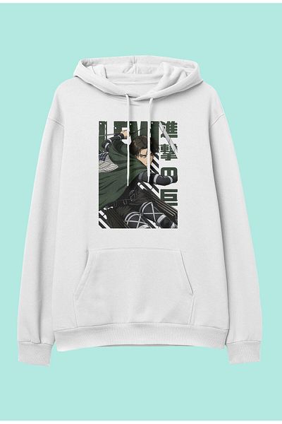 FULL TOLERANCE Oversize Attack On Titan Levi Ackerman Anime Design Printed Hanorac cu glugă