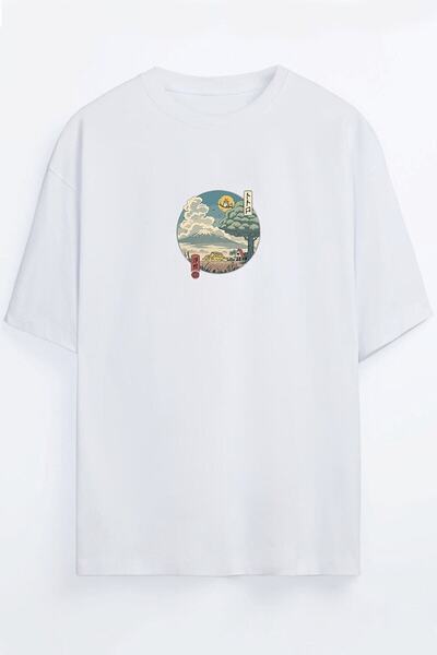 FULL TOLERANCE Tricou imprimat cu design Fuji Volcano din Japonia Țesătură de...