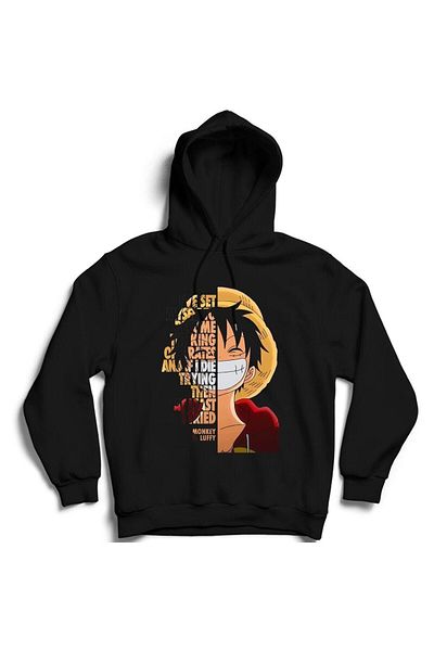 FULL TOLERANCE Hanorac cu glugă cu imprimeu Monkey D Luffy