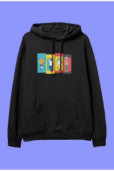 FULL TOLERANCE Hanorac cu glugă cu design imprimat cu personaje de anime Jujutsu Kaisen supradimensionat