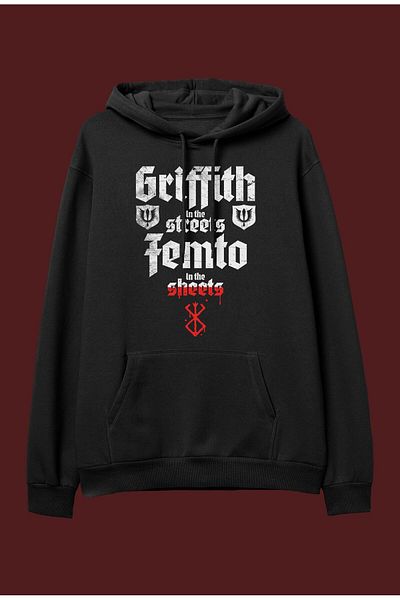 FULL TOLERANCE Hanorac cu glugă Berserk Griffith Slogan cu design special Anime