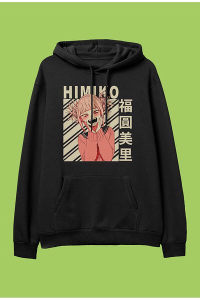 FULL TOLERANCE Hanorac cu glugă oversize My Hero Academia Himiko Toga cu imprimeu cu personaje anime