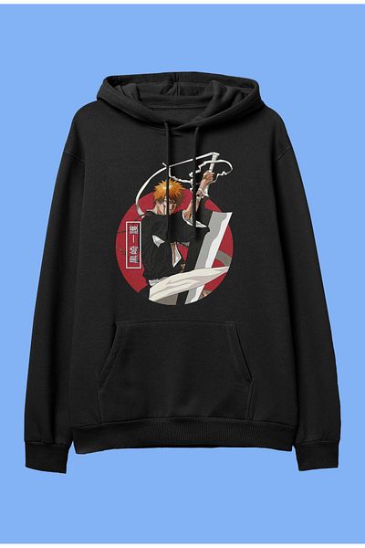 FULL TOLERANCE Hanorac cu glugă supradimensionat Bleach Ichigo Kurosaki Anime