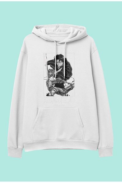 FULL TOLERANCE Oversize Attack On Titan Levi Ackerman Anime Design Printed Hanorac cu glugă