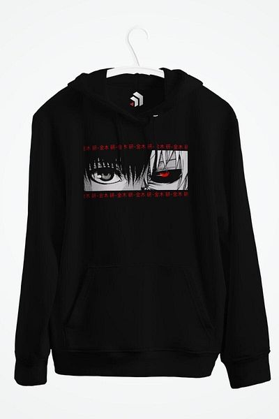 FULL TOLERANCE Hanorac oversize Tokyo Ghoul Kaneki cu glugă cu imprimeu anime