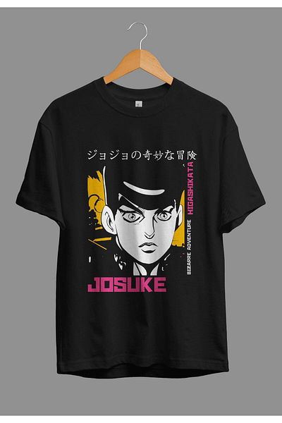 FULL TOLERANCE Tricou supradimensionat cu imprimeu cu personaje anime Jojo's Bizarre Adventure Josuke