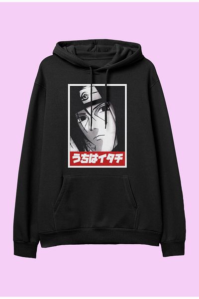 FULL TOLERANCE Oversize Uchiha Itachi Naruto Anime Character Design Imprimat Hanorac cu glugă
