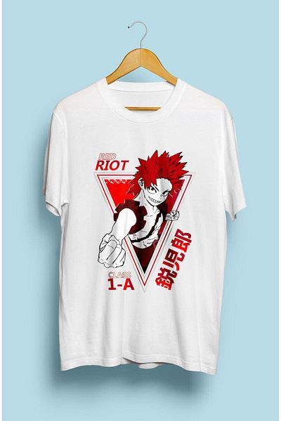 FULL TOLERANCE My Hero Academia Eijiro Kirishima (red Riot) anime Μπλουζάκι με τυπωμένο χαρακτήρα προσαρμοσμένου σχεδιασμού