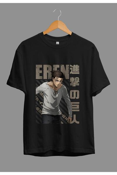 FULL TOLERANCE Oversize Attack On Titan Eren Yeaeger Anime Karakter Basklı Ta...