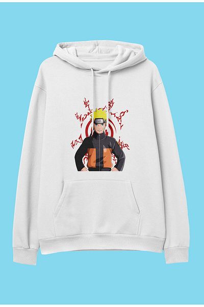 FULL TOLERANCE Oversize Naruto Kyuubi Seal Anime Character Printed Special Design Hooded Sweatshirt Hoodie