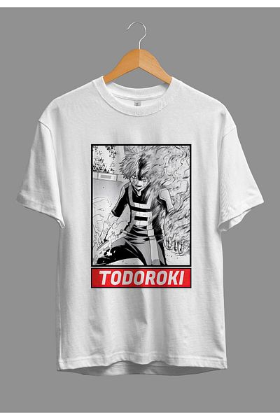 FULL TOLERANCE Tricou oversize My Hero Academia Shoto Todoroki Anime cu imprimeu cu design special