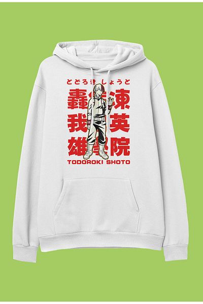 FULL TOLERANCE Oversize My Hero Academia Shoto Todoroki Anime Χαρακτήρας με στάμπα με κουκούλα φούτερ με κουκούλα