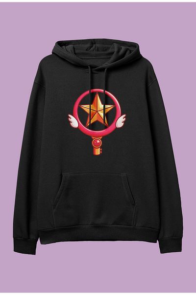 FULL TOLERANCE Oversize Cardcaptor Sakura Magic Items Anime Character Printed Hooded Sweatshirt Hoodie