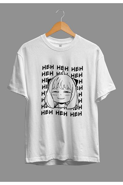 FULL TOLERANCE Oversize Spy X Family Anya Forger (heh Heh) Μπλουζάκι με τυπωμένο χαρακτήρα Anime Προσαρμοσμένο σχέδιο