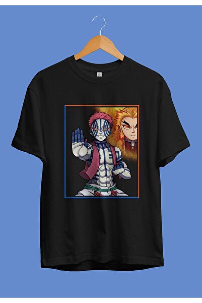 FULL TOLERANCE Μπλουζάκι Anime Oversize Demon Slayer Rengoku Vs Akaza Προσαρμ...