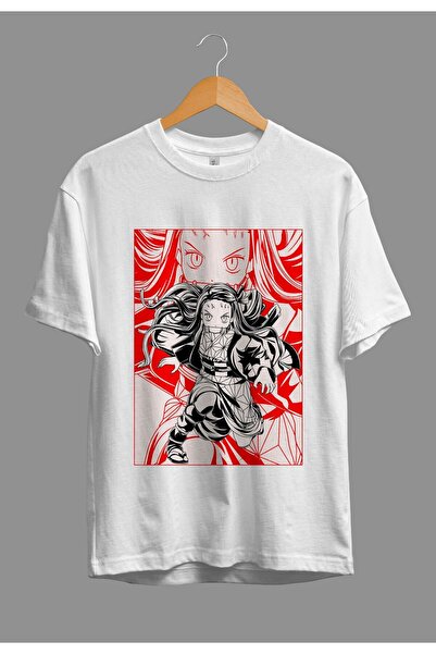FULL TOLERANCE Tricou cu imprimeu oversize Demon Slayer Nezuko Kamado Anime C...