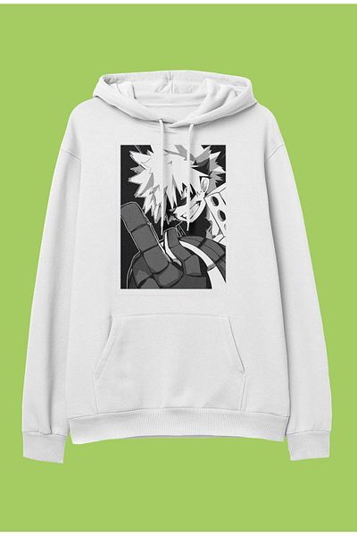 FULL TOLERANCE Hanorac cu glugă oversize My Hero Academia Katsuki Bakugo cu imprimeu cu personaje anime