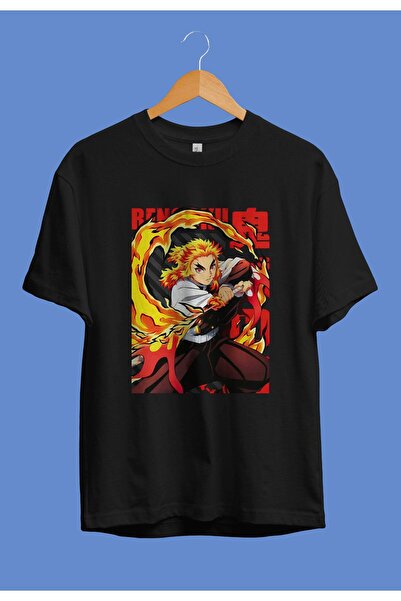 FULL TOLERANCE Oversieze Demon Slayer Rengoku (flame Hashira) Μπλουζάκι Anime...