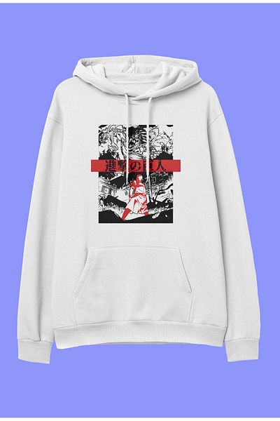 FULL TOLERANCE Oversize Attack On Titan Titans Anime Character Printed Design Hanorac cu glugă