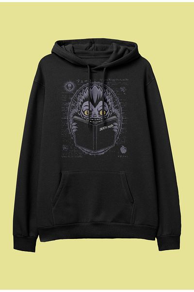 FULL TOLERANCE Hanorac cu glugă oversize Death Note Minimalist Ryuk Anime Personaj imprimat Design special