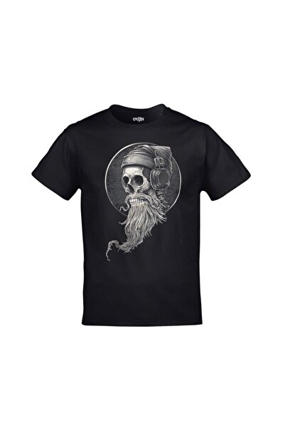 FULL TOLERANCE Μπλουζάκι Unisex Μαύρο Hipster Skull Bearded Skull Printed