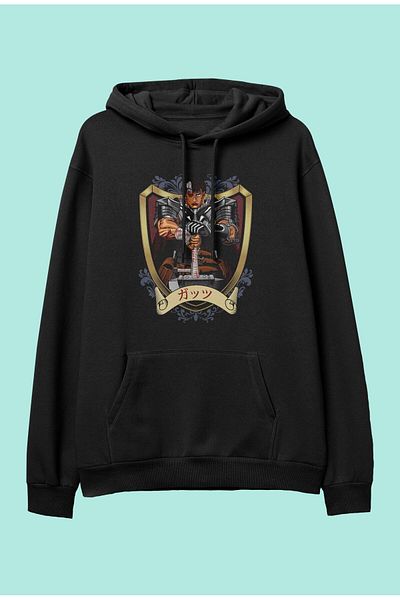 FULL TOLERANCE Oversize Berserk Anime Design Printed Hooded Sweatshirt Hoodie