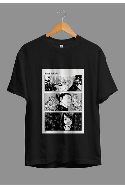 FULL TOLERANCE Μπλουζάκι με τυπωμένο σχέδιο χαρακτήρων Anime Oversize Jujutsu Kaisen Satoru Gojo Suguru Geto και Shoko Ieiri