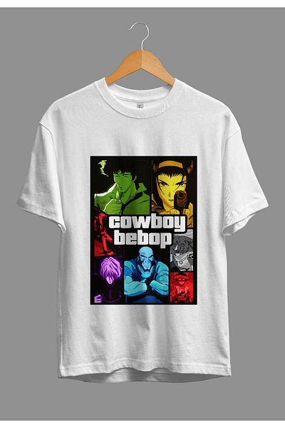 FULL TOLERANCE Μπλουζάκι με τυπωμένο σχέδιο Anime Oversize Cowboy Bebop Characters