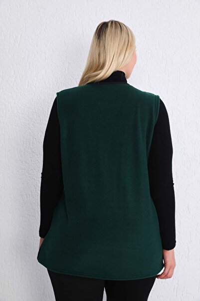 Kardelen Butik Ümraniye Winter Fleece Vest Emerald Green