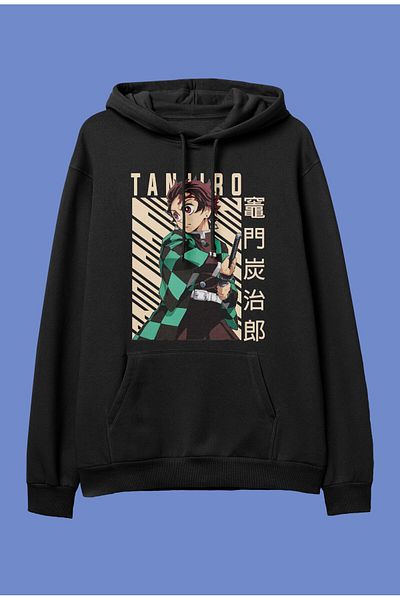 FULL TOLERANCE Hanorac cu glugă Oversieze Demon Slayer Tanjiro cu design special Anime