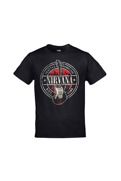 FULL TOLERANCE Nirvana Guitar Est. 1988 Tricou negru unisex imprimat