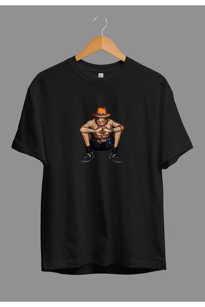 FULL TOLERANCE Tricou oversize One Piece Portgas D Ace cu imprimeu cu persona...