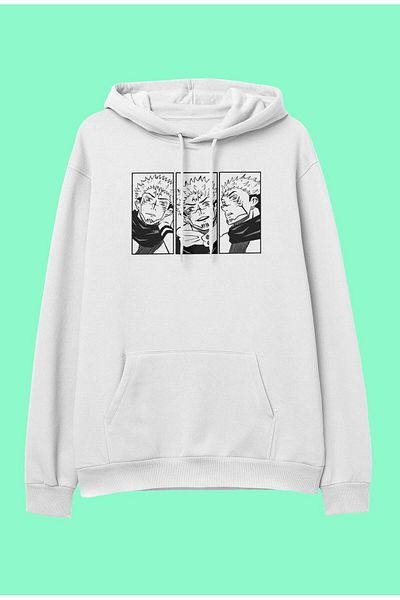 FULL TOLERANCE Υπερμεγέθη Jujutsu Kaisen Sukuna Ryomen Anime με τυπωμένο σχέδιο Φούτερ με κουκούλα