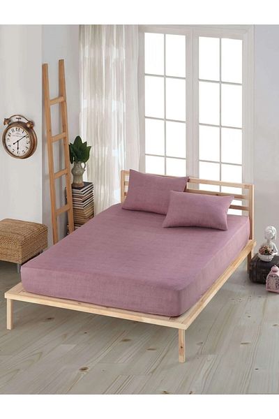 MERTİM Double Elastic Fabric Sheet + 2 Pillowcases