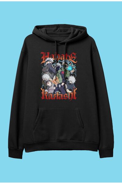 FULL TOLERANCE Oversize Naruto Hatake Kakashi Anime Karakter Baskılı Özel Tasarım Kapüşonlu Sweatshirt Hoodie