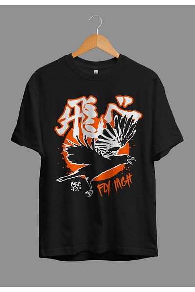 FULL TOLERANCE Μπλουζάκι με στάμπα με σχέδιο Anime Karasuno Kanji Oversize
