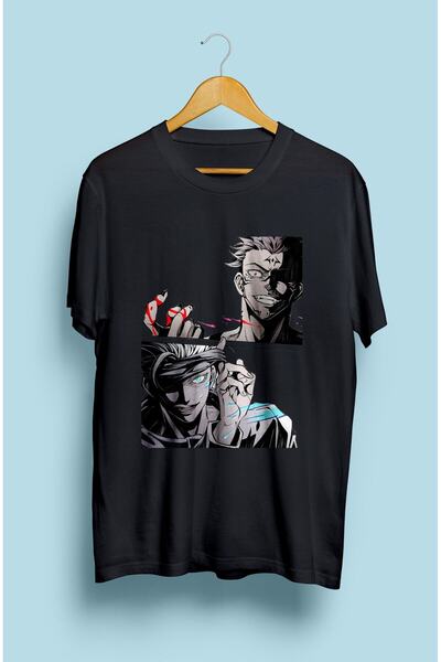 FULL TOLERANCE Jujutsu Kaisen Satoru Gojo (sensei) Vs Sukuna Ryomen Anime Karakter Baskılı Tasarım Tişört