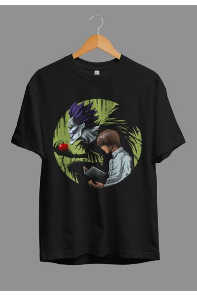 FULL TOLERANCE Tricou oversize Death Note Kira (light Yagami) și Ryuk Anime C...