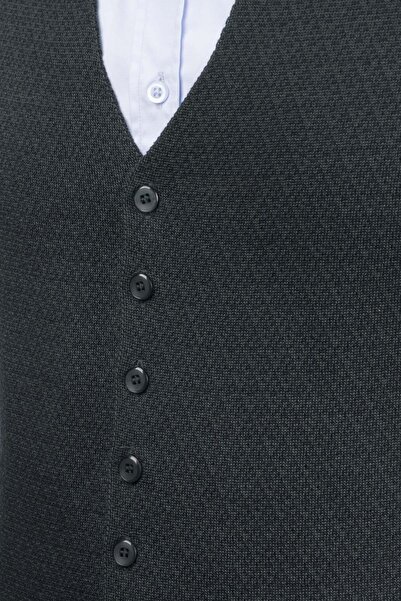 Çizgi Triko Men's Buttoned Sports / Classic Knitwear Knitted Sleeveless Vest Regular Fit