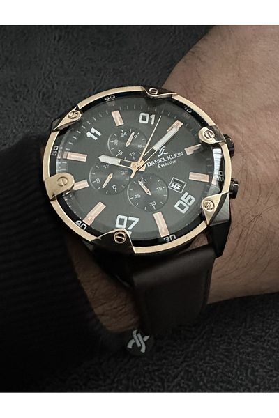 Daniel Klein Function Men's Wristwatch Leather Strap 47mm 3 Atm