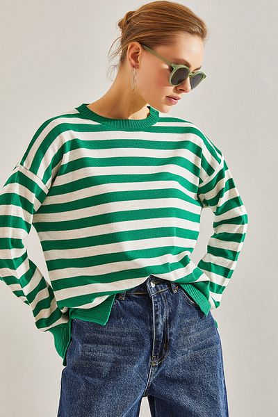 Bianco Lucci Gestreifter Damen-Strickpullover