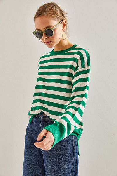 Bianco Lucci Gestreifter Damen-Strickpullover