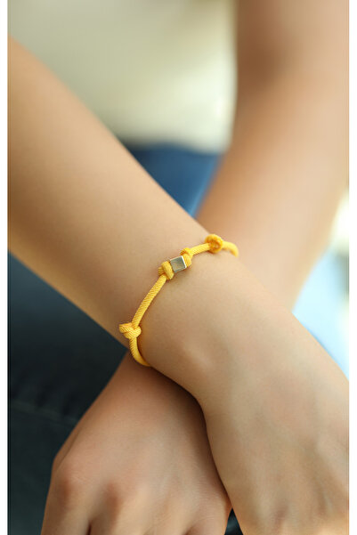 Kuyumcum 14 Ayar Altın Küp Uğur İpli Bileklik, Anneye Eşe Sevgiliye