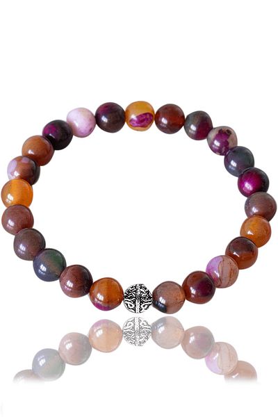 Tesbih Atölyesi Special Colored Agate Stone Bracelet - Silver Apparatus Certified