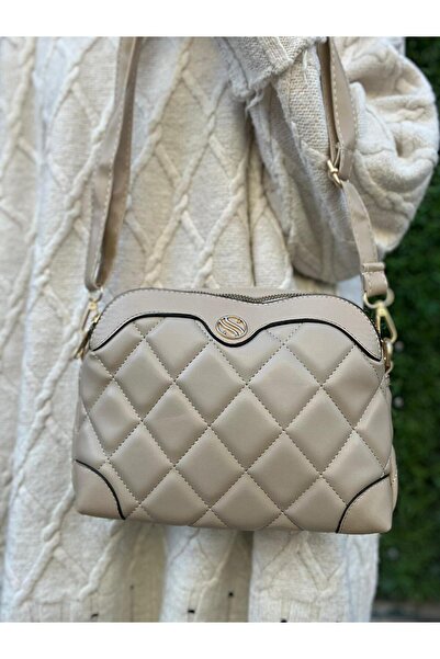 Çanta Trend Γυναικεία τσάντα ώμου με ρυθμιζόμενο σταυρό 4 θέσεων με καπιτονέ μαλακό δέρμα