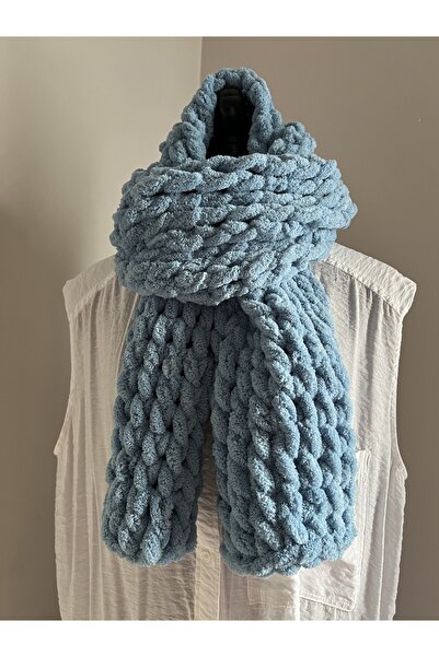 Zümrüt Puffy El Örgüsü Atkı