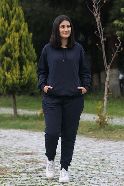 Volkyden Σετ αθλητικής φόρμας 2ip υφασμάτινο με κουκούλα και τσέπες καγκουρό απλό unisex s m l xl xxl