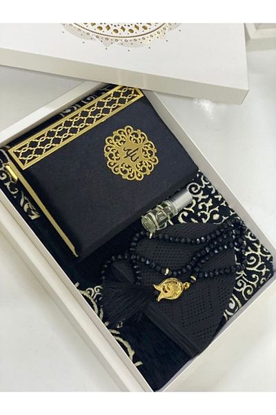 AGH Değerli Hediyeler Prayer Rug Set Groom's Pack Gift Quran Set