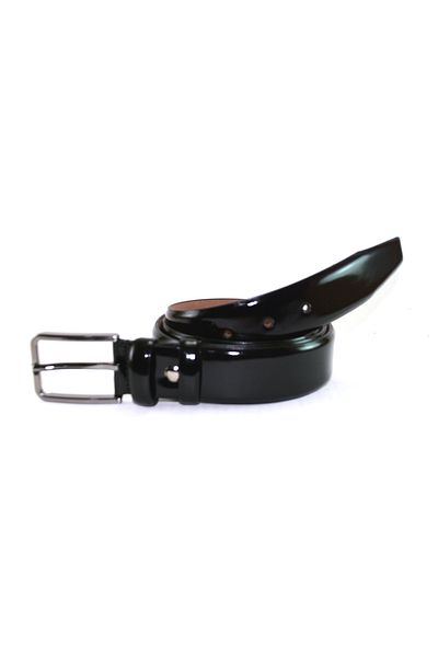 MENTOR REGALO Μαύρη δερμάτινη ζώνη - Classic Plain Patent Leather 81004